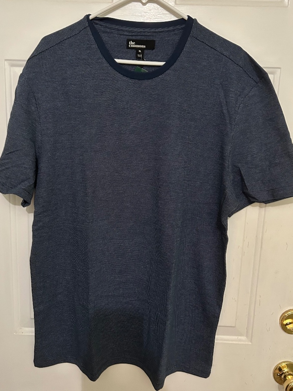 The Commons, Cotton Dot Jacquard Tee, XL, Navy